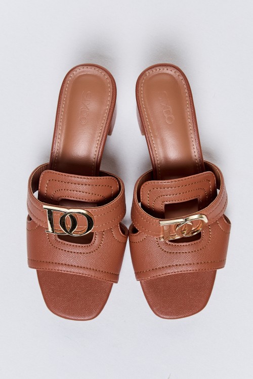 Sixdo Orange Logo Heeled Sandals